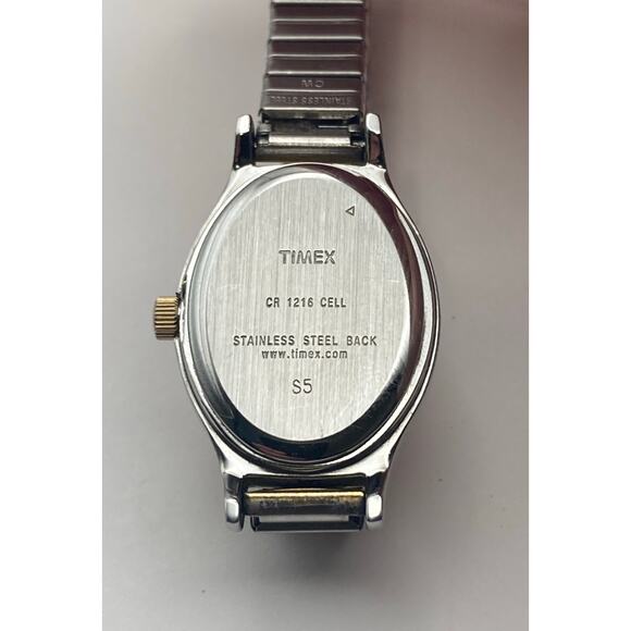 Timex Women's Watch 21mm Gold Silver Tones Expandable Band - New Battery - Picture 5 of 7